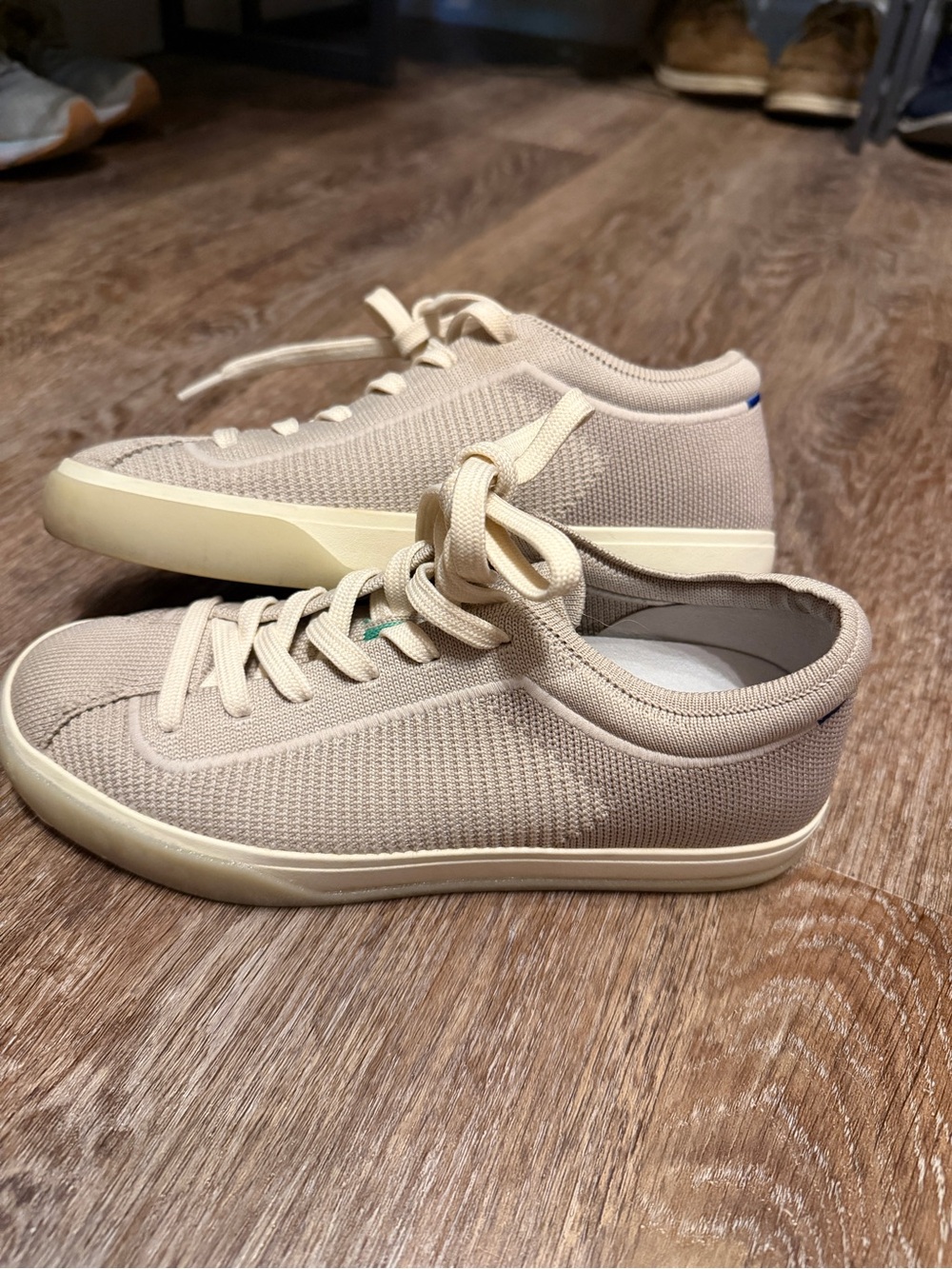 Rothy's Women's Low-Top Knit Sneakers in Taupe/Cream